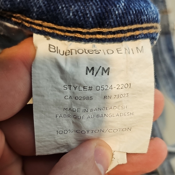 Bluenotes Medium Distressed Denim Overall Shorts - Picture 8 of 8